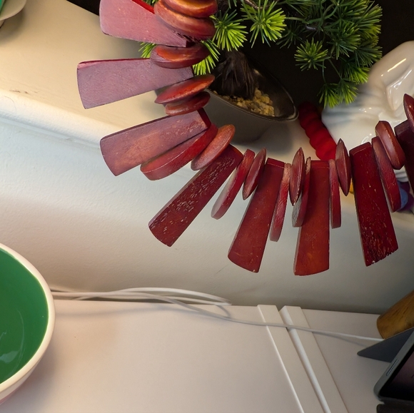 Funky Vintage Wooden Necklace - Picture 3 of 5